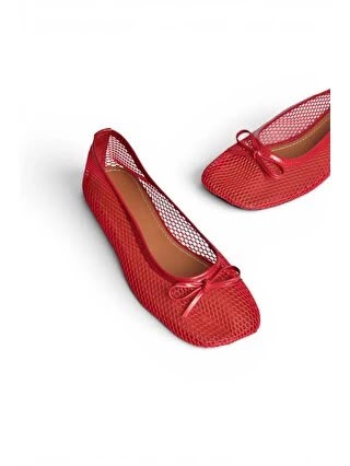 Women's Mesh Flat Shoes with Bow Detail
