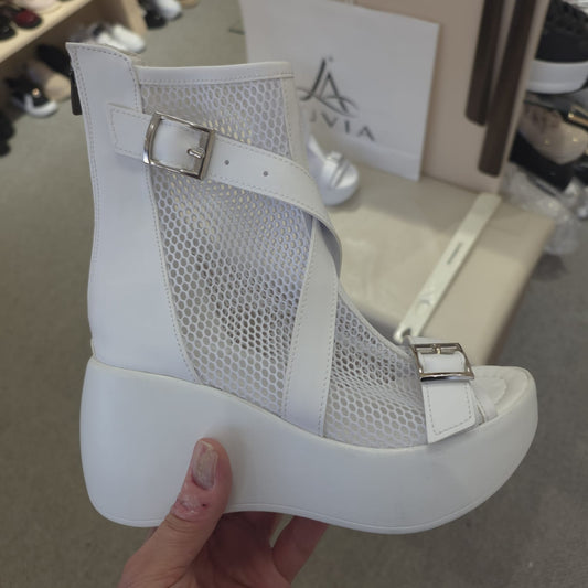Elegant Summer Mesh Wedge Boots