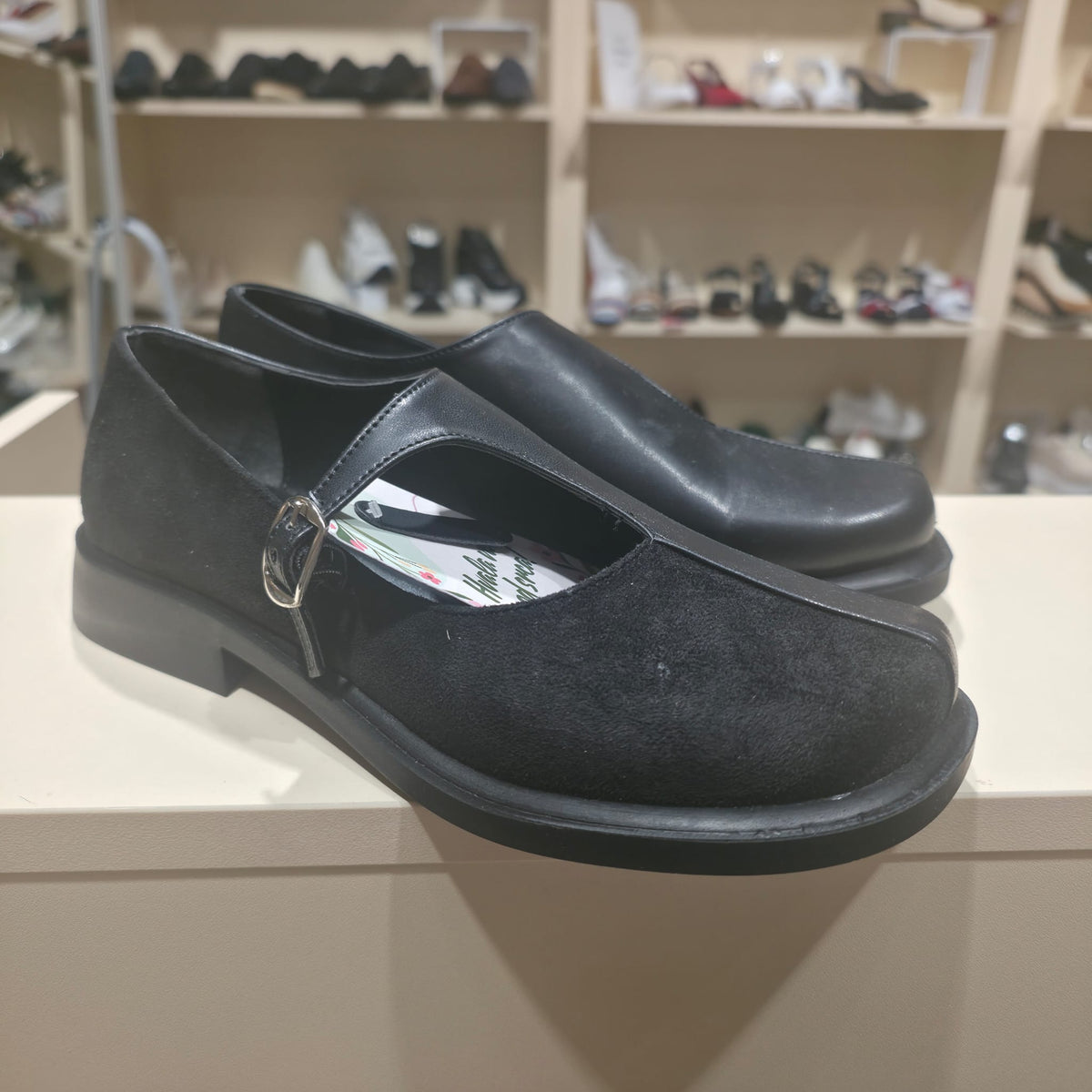 Handmade Leather & Suede Buckle Shoe