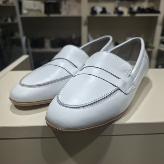 White Leather Penny Loafer